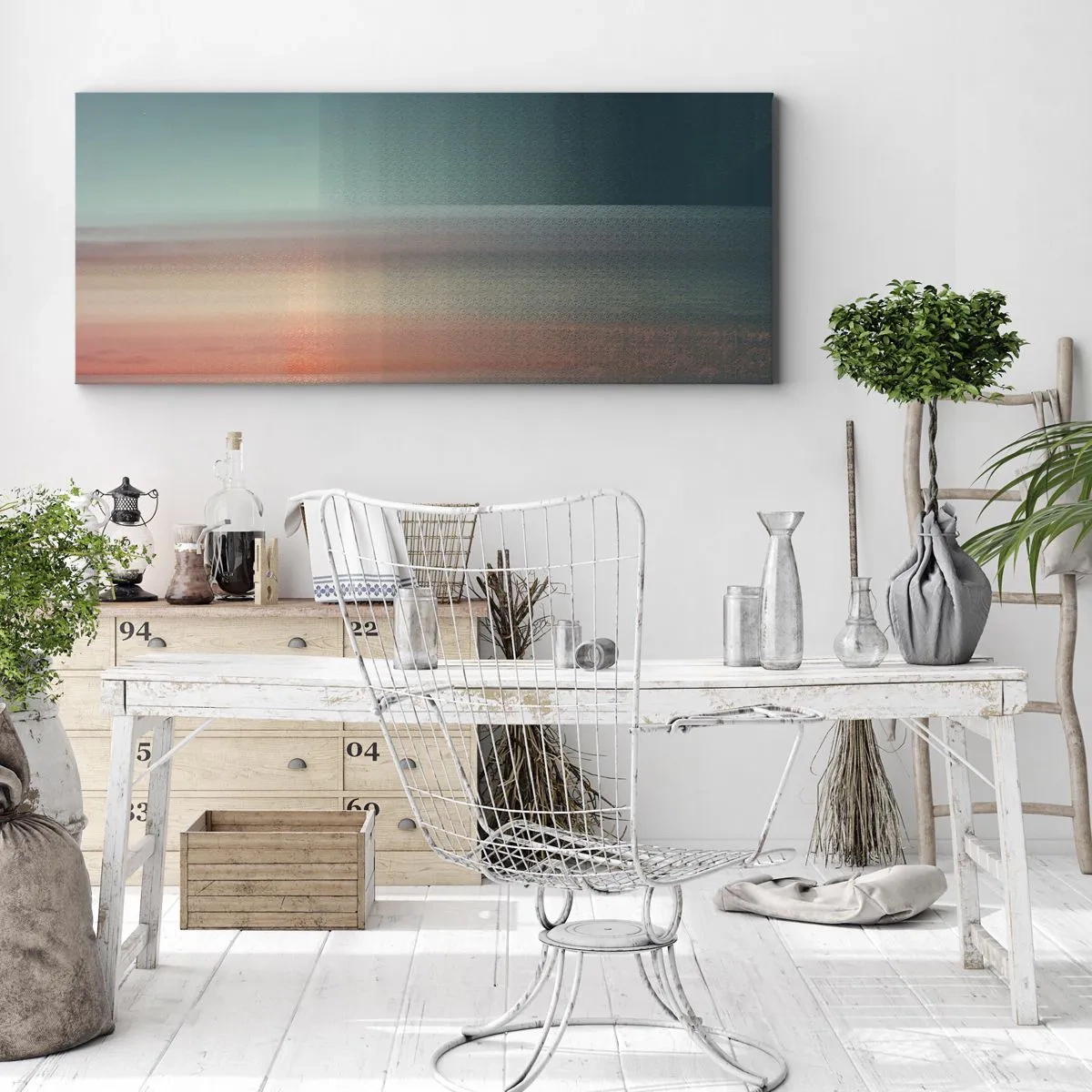 Obraz na płótnie - Abstrakcja: fale światła - 100x40 cm