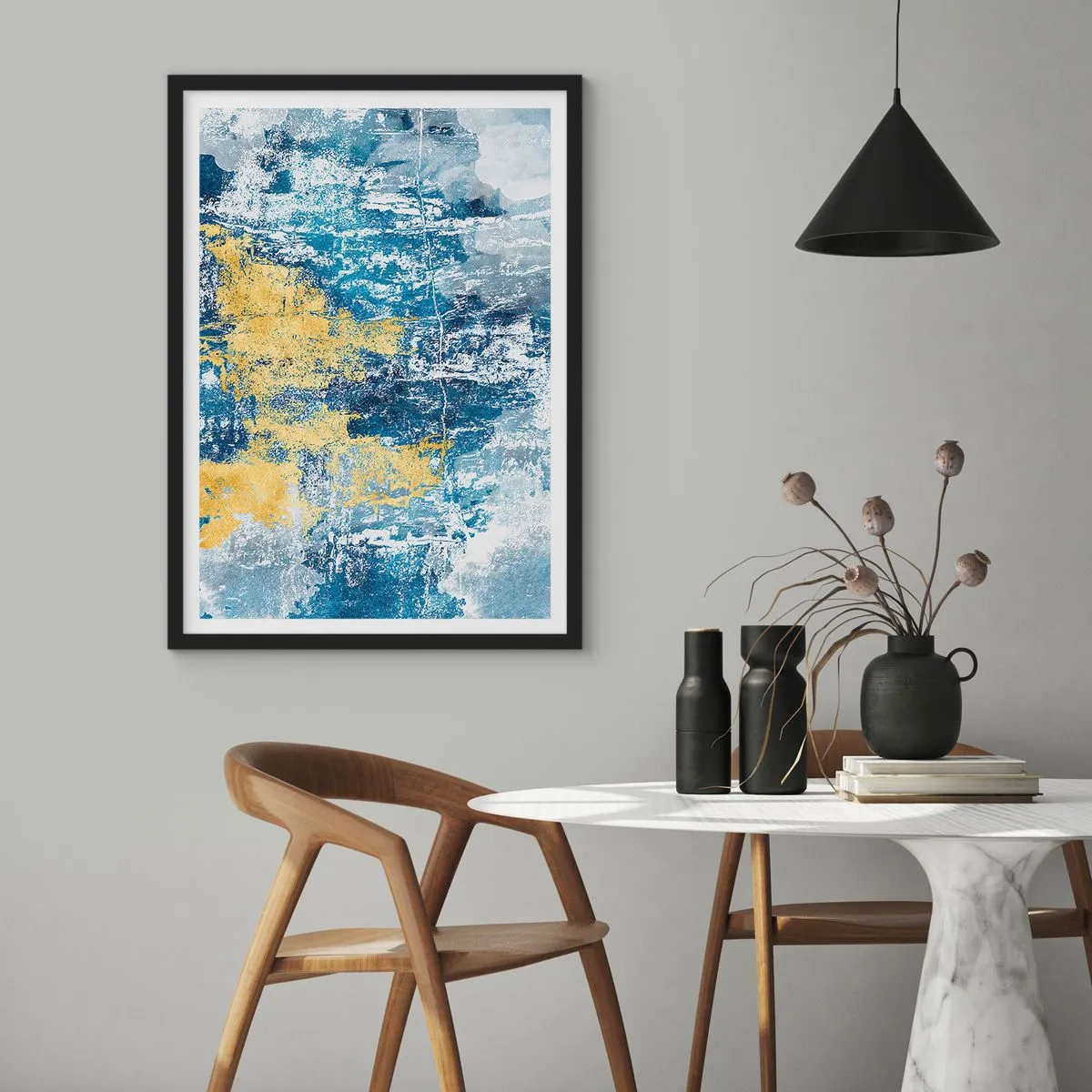 Plakat w czarnej ramie - Abstrakcja pełna pogody - 70x100 cm