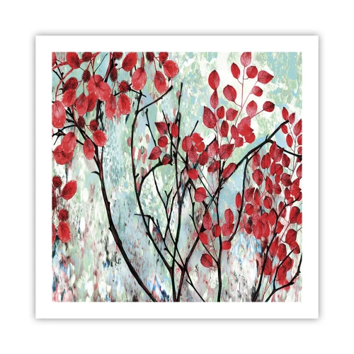 Plakat - Drzewo w szkarłacie - 60x60 cm