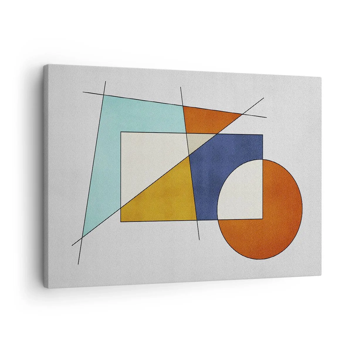 Obraz na płótnie - Modernistyczna kompozycja geometrycznych kształtów i kolorów - 70x50cm - Abstrakcja: modernistyczna zabawa - Nowoczesna dekoracja ścienna do salonu i sypialni ARTTOR