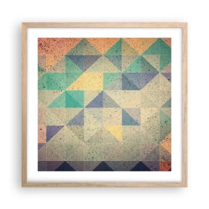 Plakat w ramie jasny dąb - Republika trójkątów - 50x50 cm