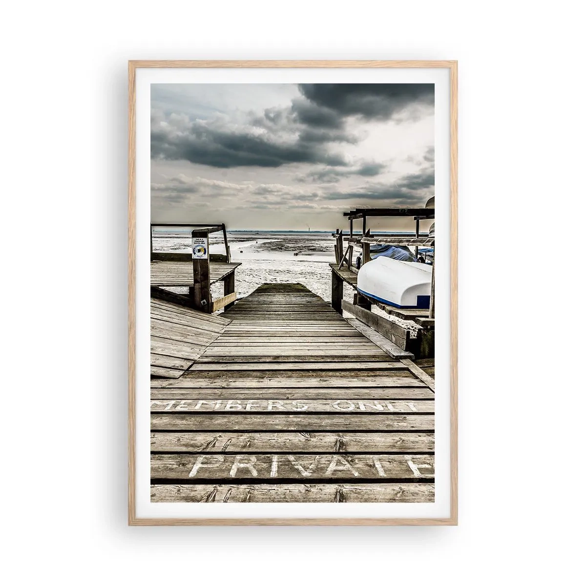 Plakat w ramie jasny dąb - Plaża północy - 70x100 cm