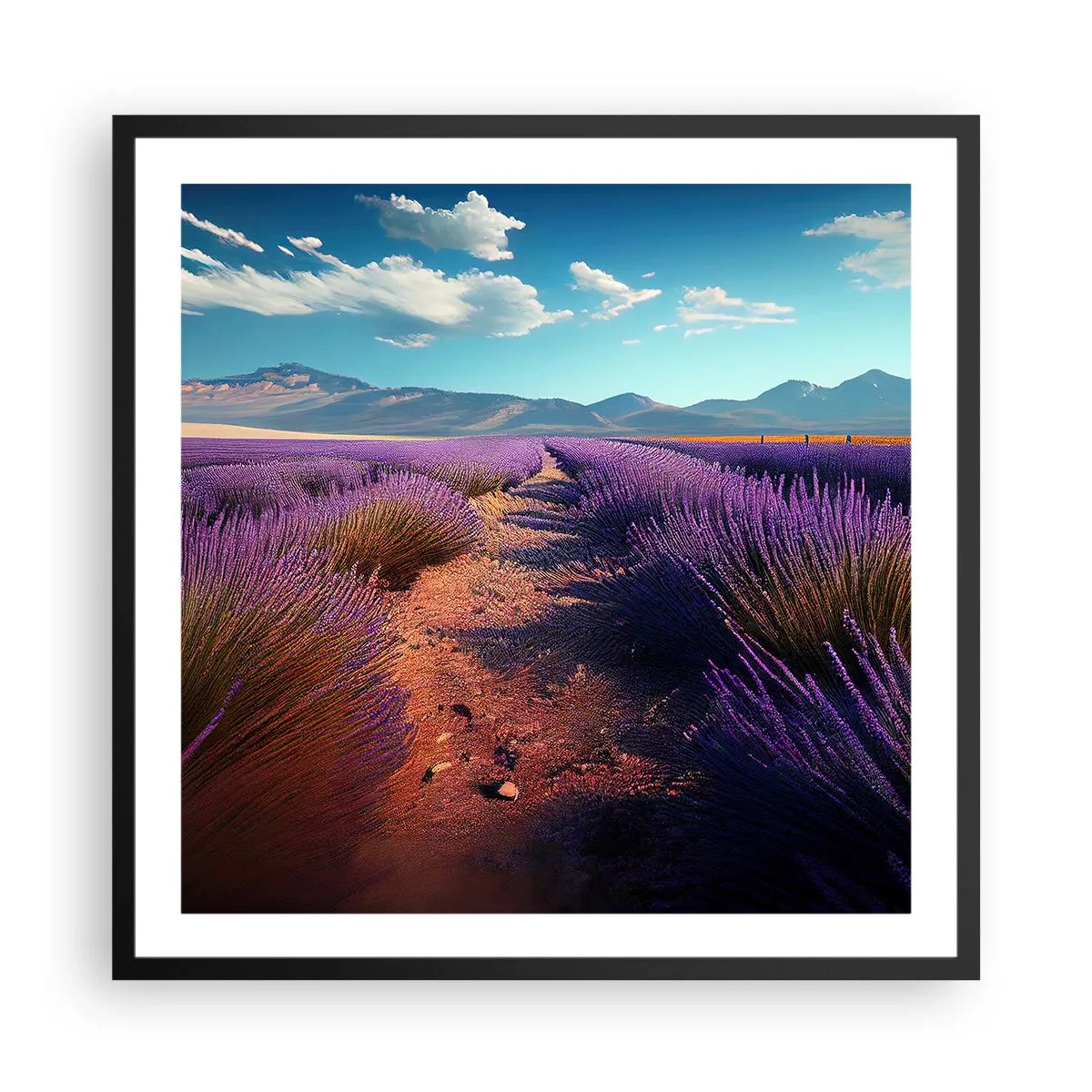 Plakat w czarnej ramie - Pachnące pola - 60x60 cm