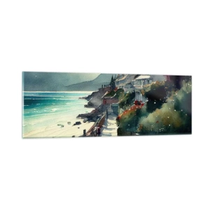Obraz na szkle - Śródziemnomorskie miasteczko - 90x30 cm
