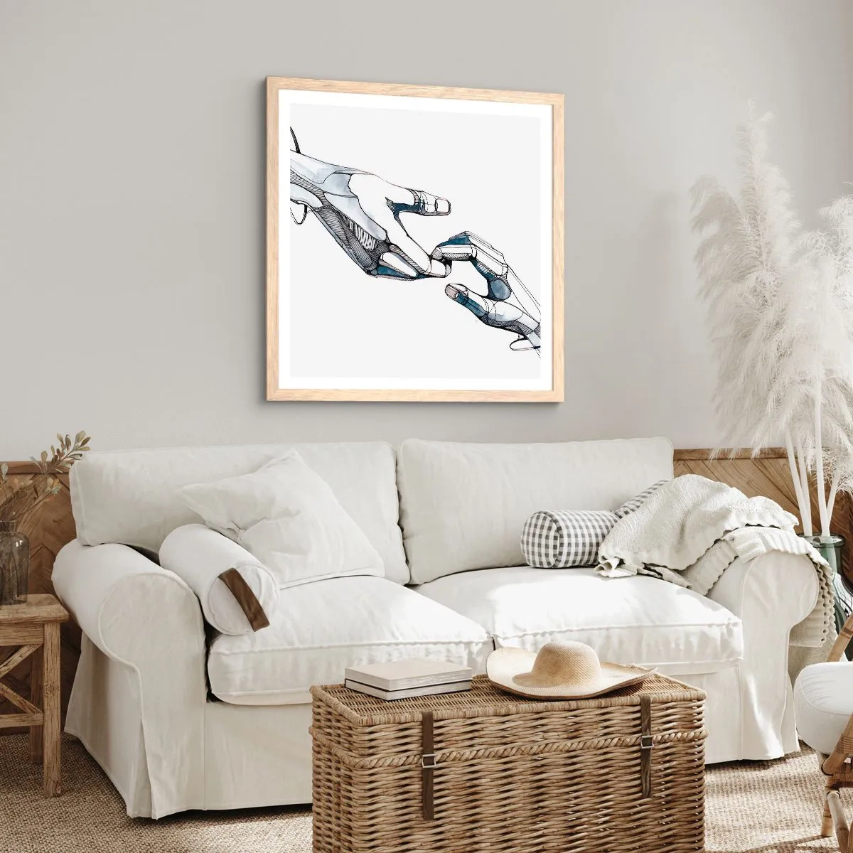 Plakat w ramie jasny dąb - Dobry gest - 60x60 cm