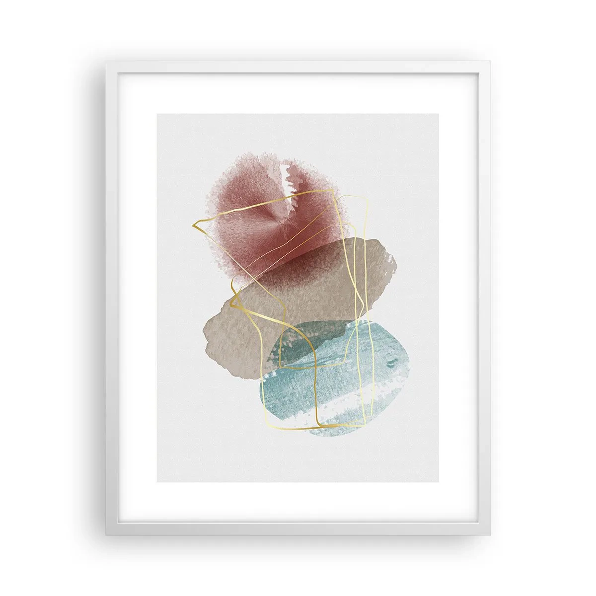 Plakat w białej ramie - Korale przestrzeni - 40x50 cm