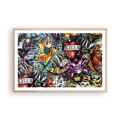 Plakat w ramie jasny dąb - Sen tatuażysty - 91x61 cm