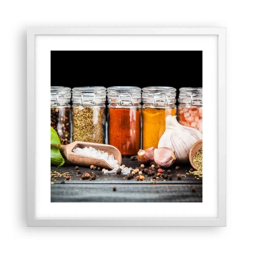 Plakat w białej ramie - Żeby życie miało smak - 40x40 cm