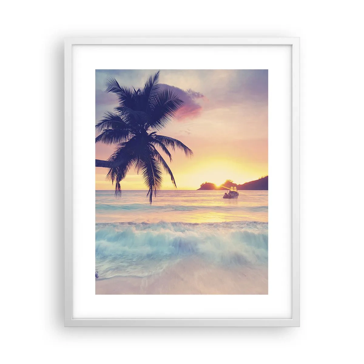 Plakat w białej ramie - Wieczór w zatoce - 40x50 cm