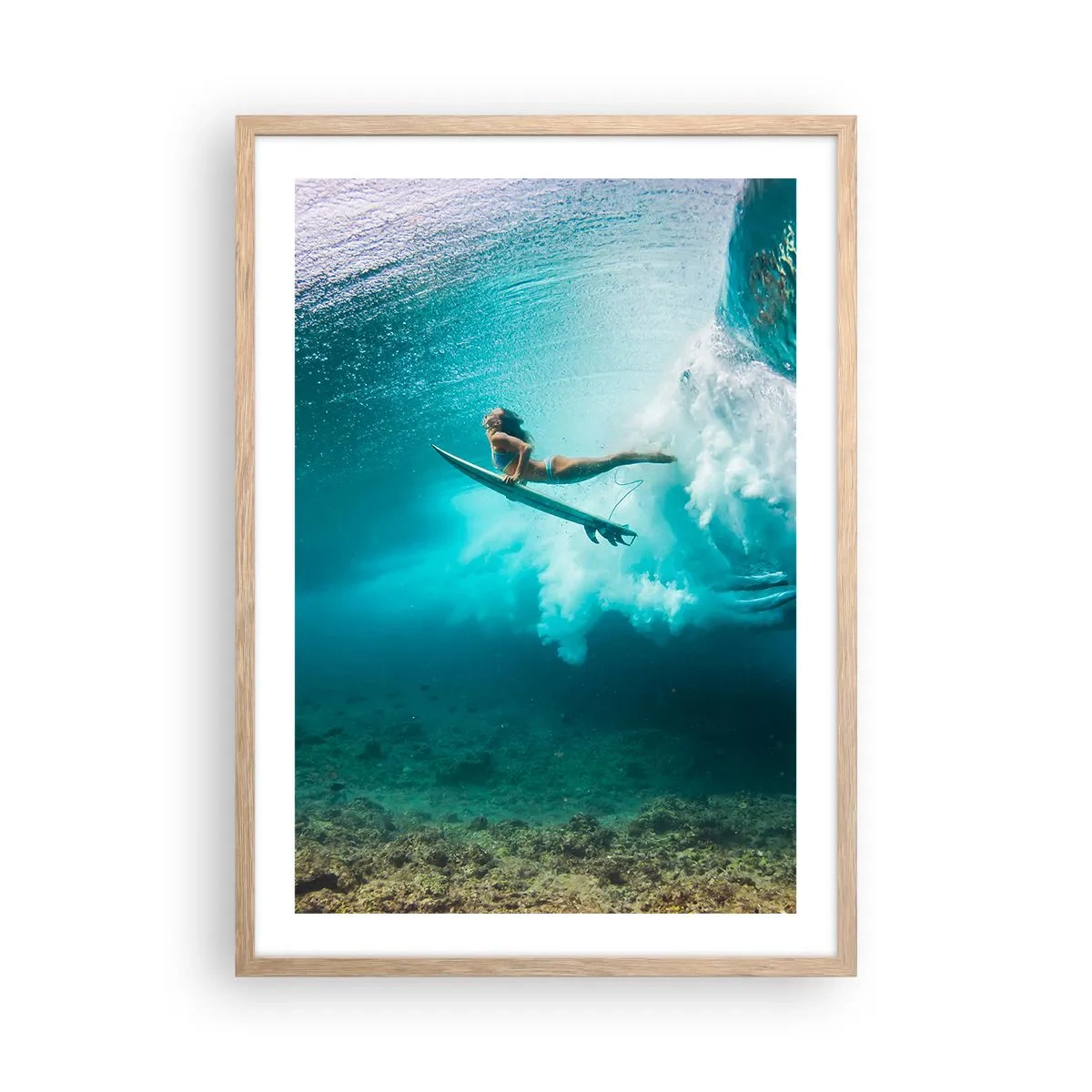 Plakat w ramie jasny dąb - Podwodny świat - 50x70 cm
