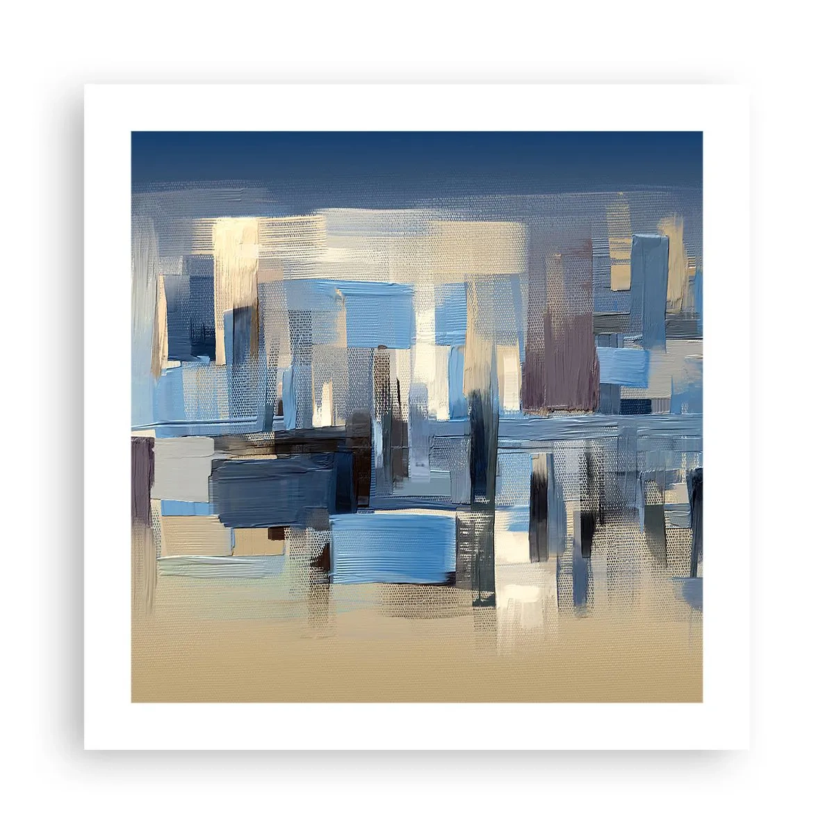 Plakat - Błękitna konstrukcja - 50x50 cm
