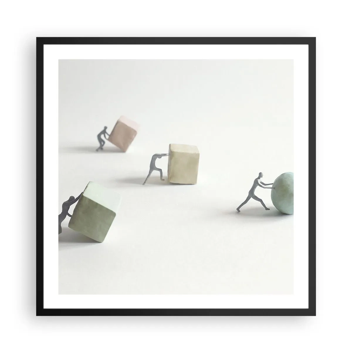 Plakat w czarnej ramie - Samo życie - 60x60 cm