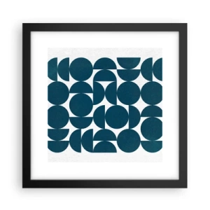 Plakat w czarnej ramie - Koła i półkola - 30x30 cm