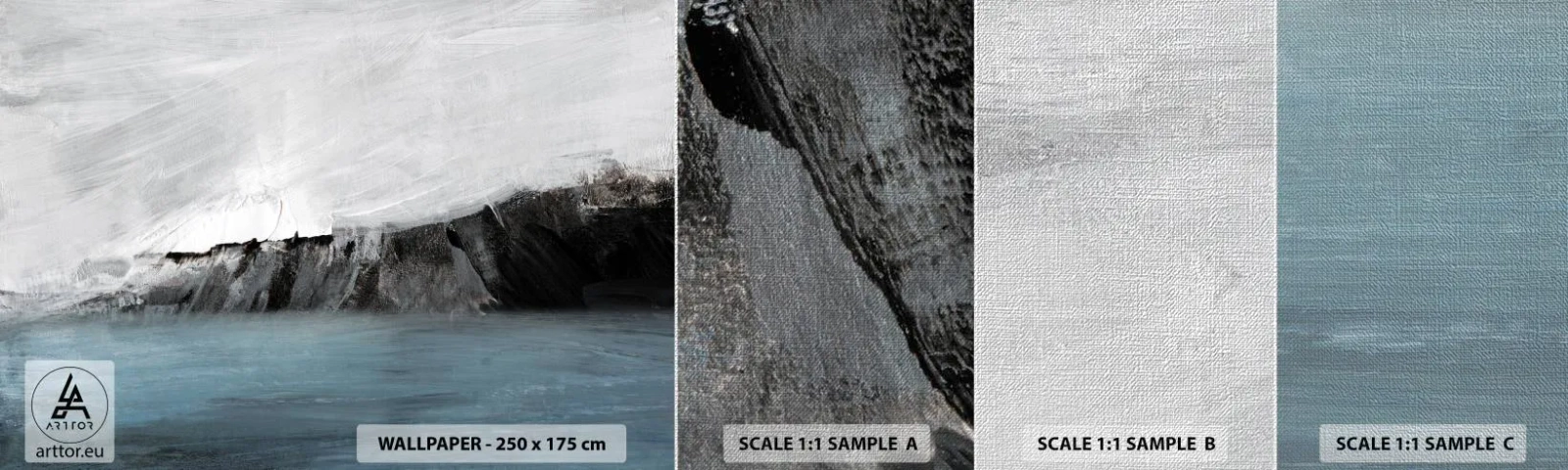 Fototapeta Próbka Premium Canvas - Woda – ziemia: starcie żywiołów - Wybrzeże, Krajobraz, Morze - 100x30 cm