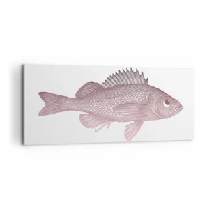 Obraz na płótnie - Szczegółowa ilustracja ryby na białym tle - 120x50cm - Ryba wielkooka - Nowoczesna dekoracja ścienna do salonu i sypialni ARTTOR