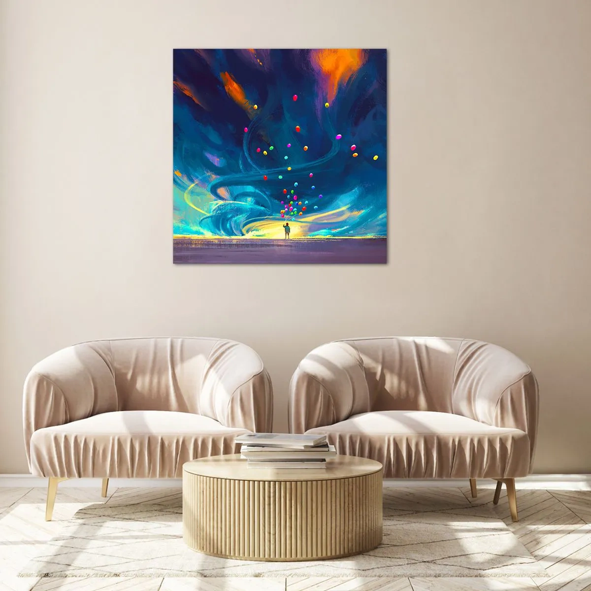 Obraz na szkle - Na niebieski wiatr - 70x70 cm