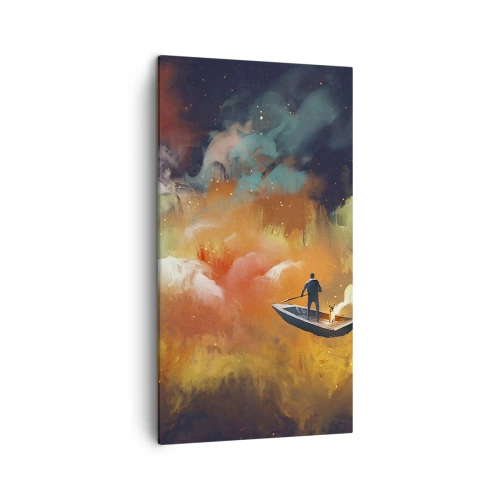 Obraz na płótnie - Łodzią przez galaktykę - 45x80 cm