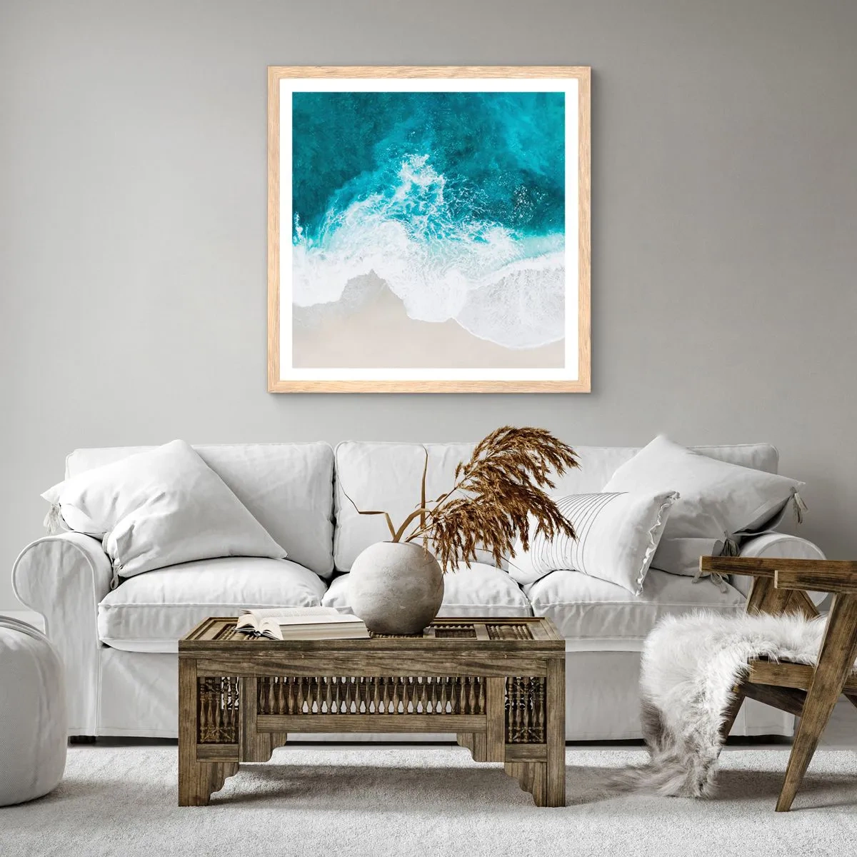 Plakat w ramie jasny dąb - Naturalna pieszczota - 60x60 cm