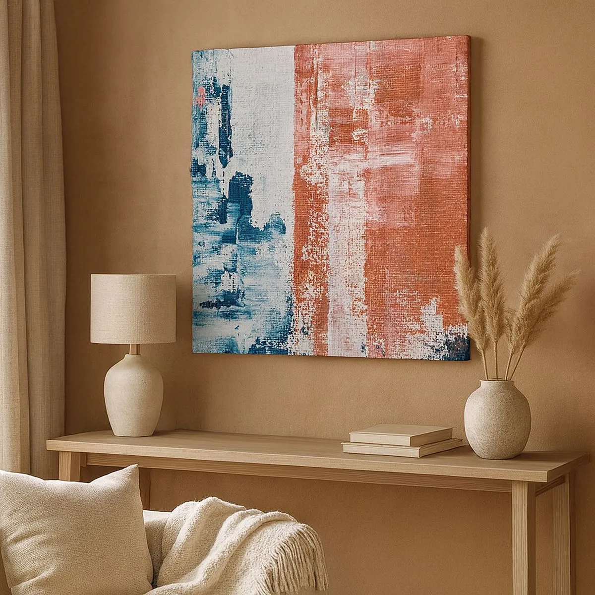 Obraz na płótnie - Abstrakcyjne pół na pół - 30x30 cm