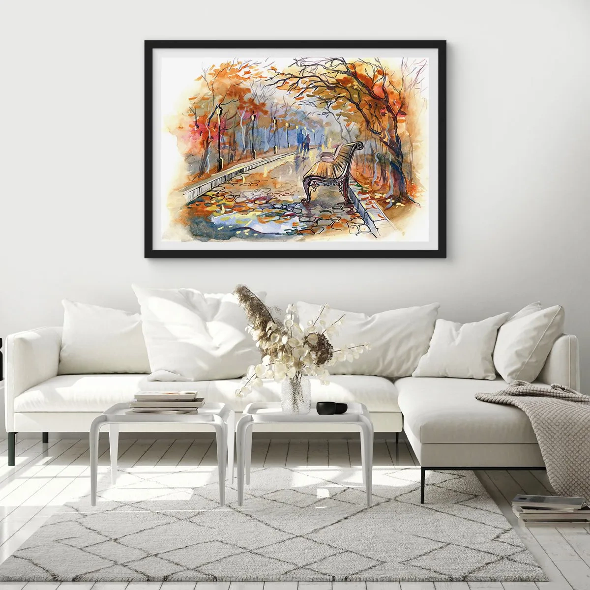 Plakat w czarnej ramie - Razem powędrować w jesień - 40x30 cm