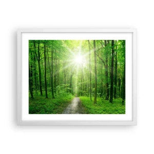 Plakat w białej ramie - Zielona katedra - 50x40 cm