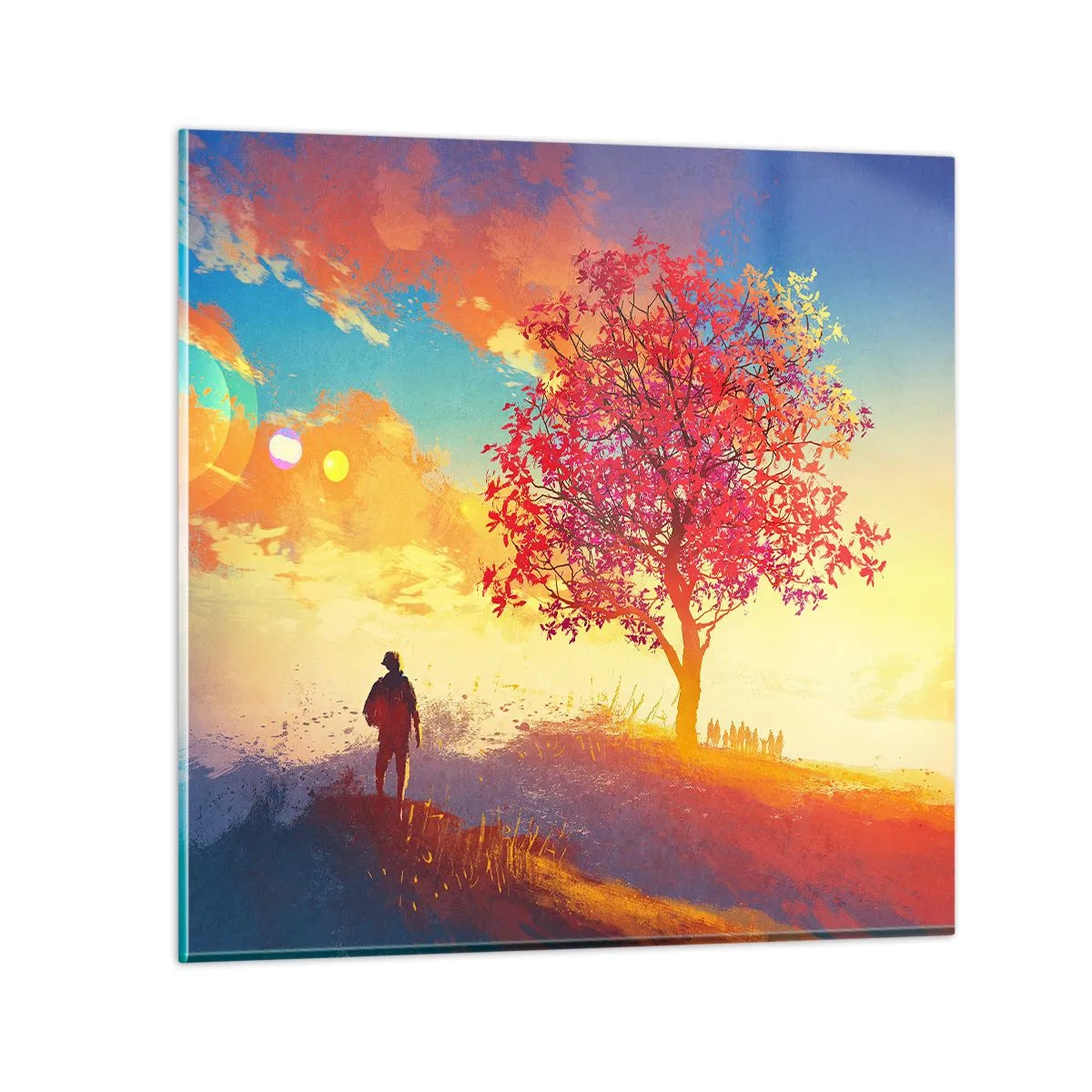 Obraz na szkle - Pielgrzym u celu - 40x40 cm