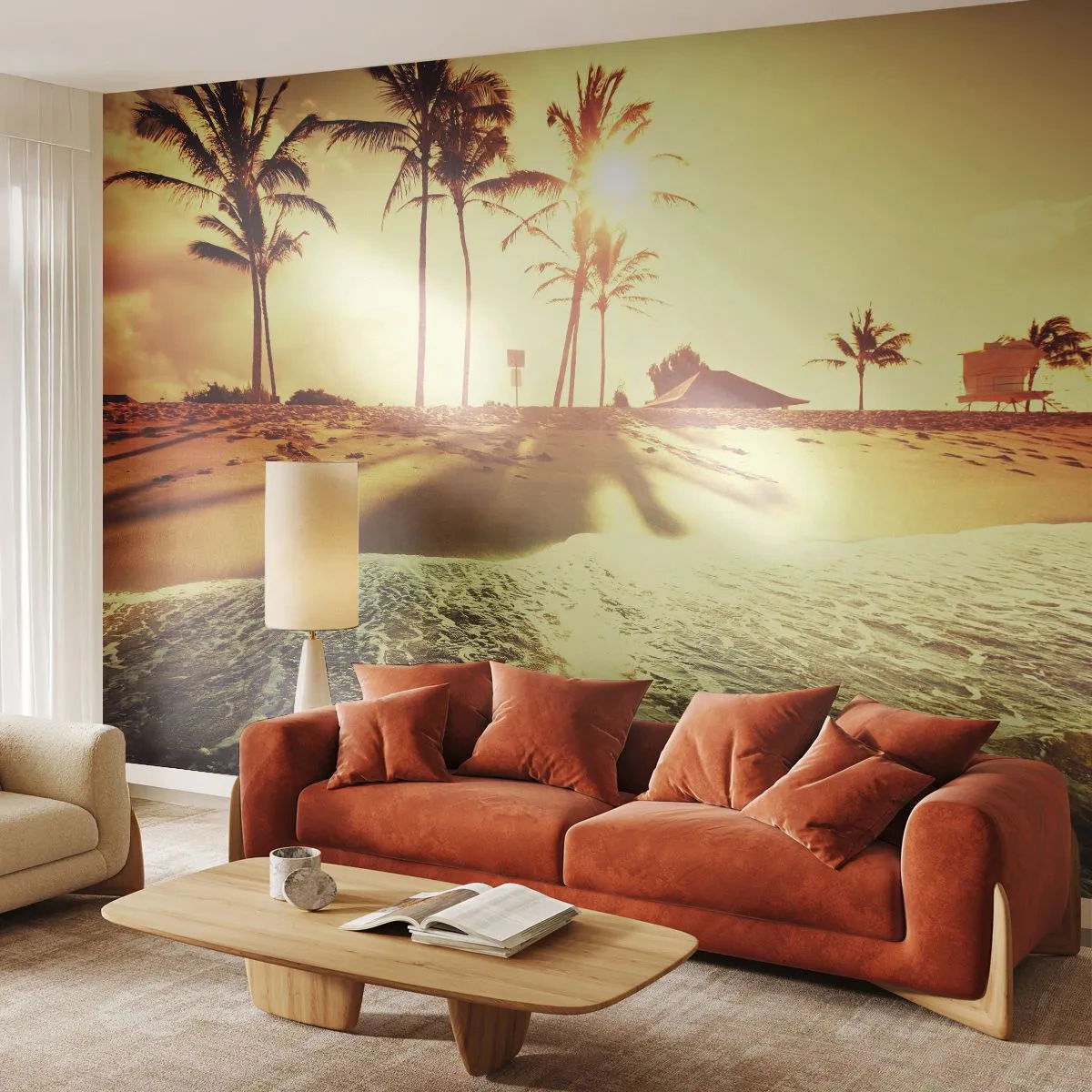 Fototapeta Standard Eco - Kalifornijskie popołudnie - Krajobraz, Plaża, Palma Kokosowa - 400x280 cm