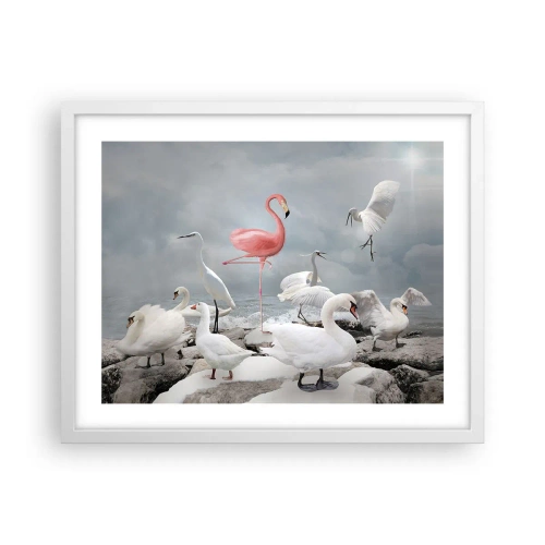 Plakat w białej ramie - Skąd się tu wziąłem? - 50x40 cm