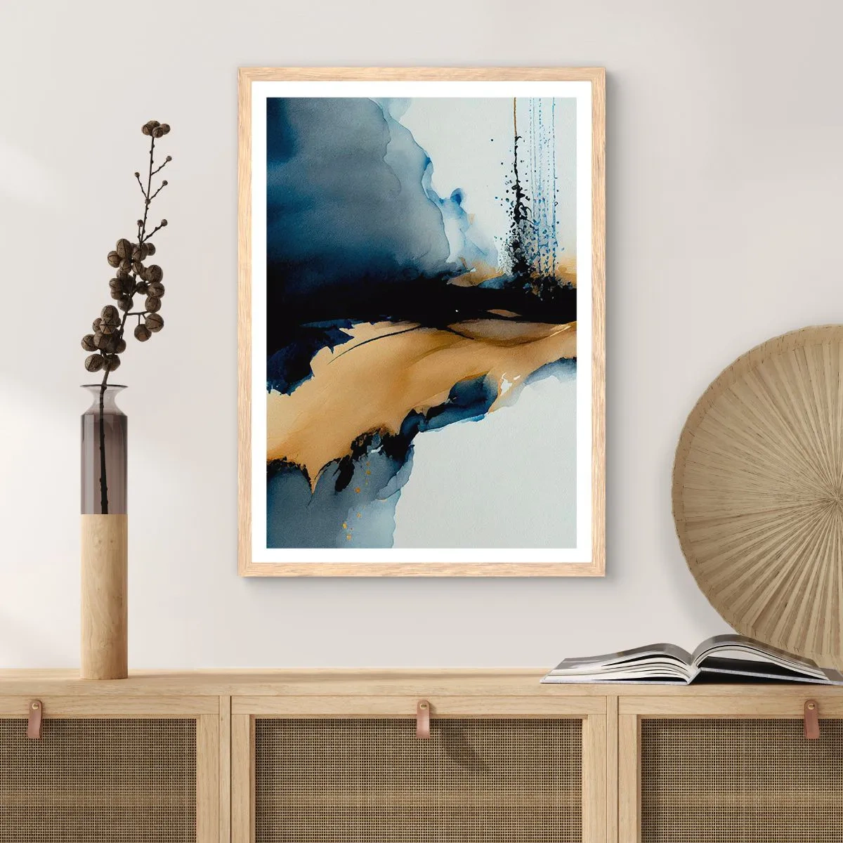 Plakat w ramie jasny dąb - Za zasłoną - 40x50 cm