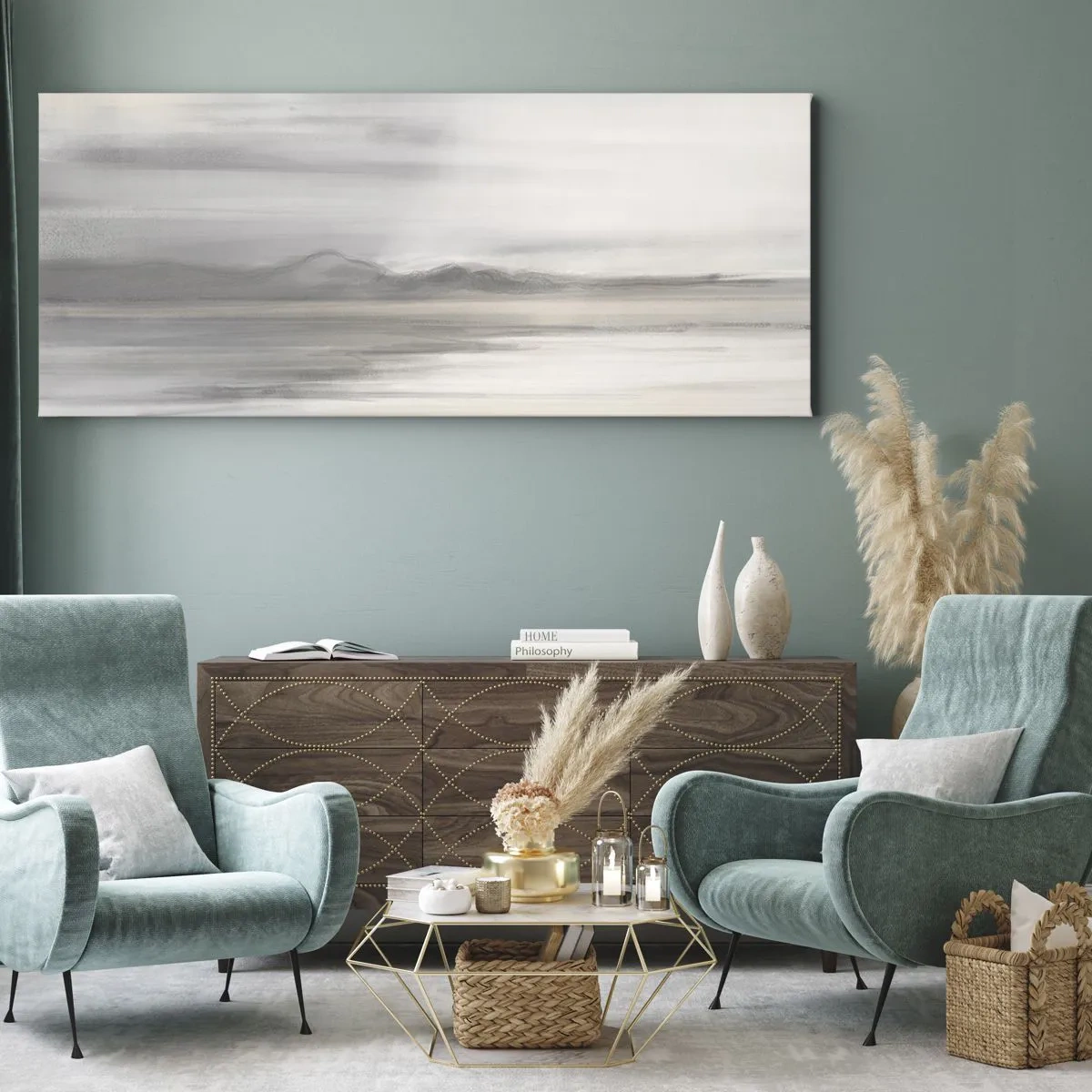 Obraz na płótnie - Zamyślona dal - 100x40 cm