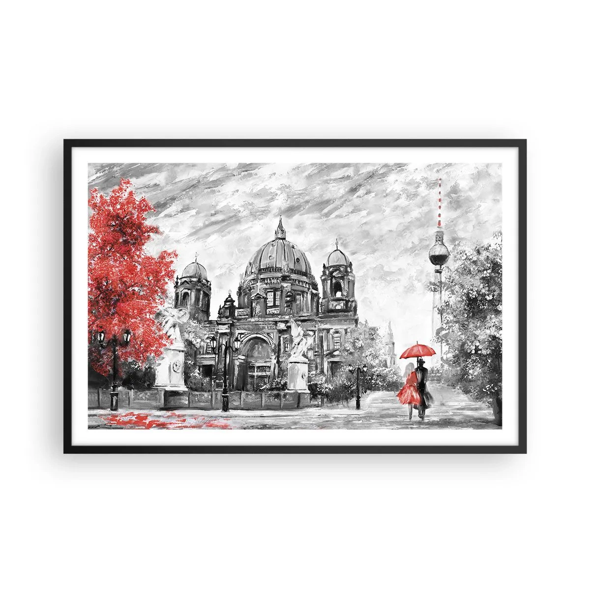 Plakat w czarnej ramie - Berlińskie spotkanie - 91x61 cm