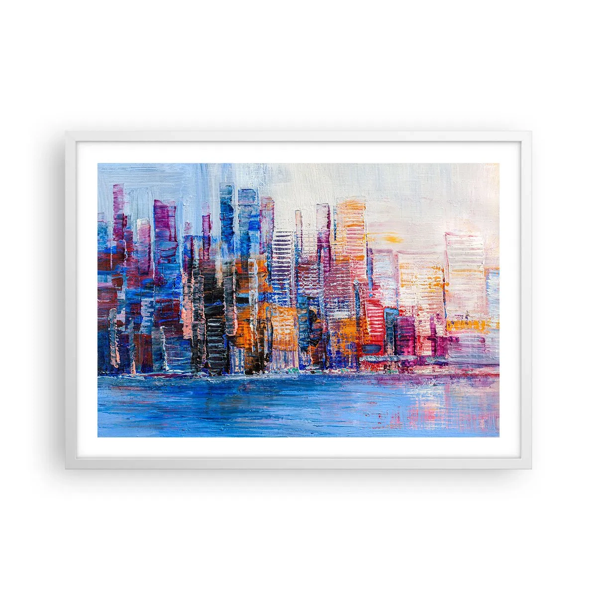Plakat w białej ramie - Radosna metropolia - 70x50 cm