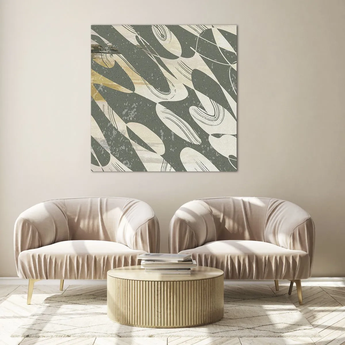 Obraz na szkle - Abstrakcja zrytmizowana - 50x50 cm