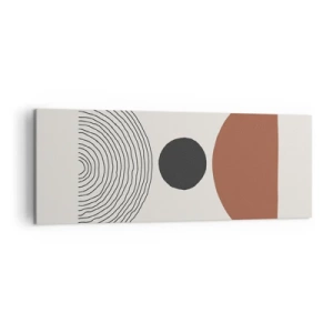 Obraz na płótnie - Abstrakcyjne figury geometryczne w ciepłych barwach - 140x50cm - W centrum uwagi - Nowoczesna dekoracja ścienna do salonu i sypialni ARTTOR