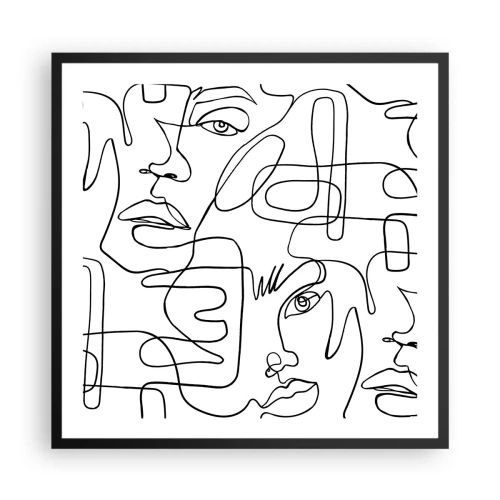 Plakat w czarnej ramie - W splątanych emocjach - 60x60 cm