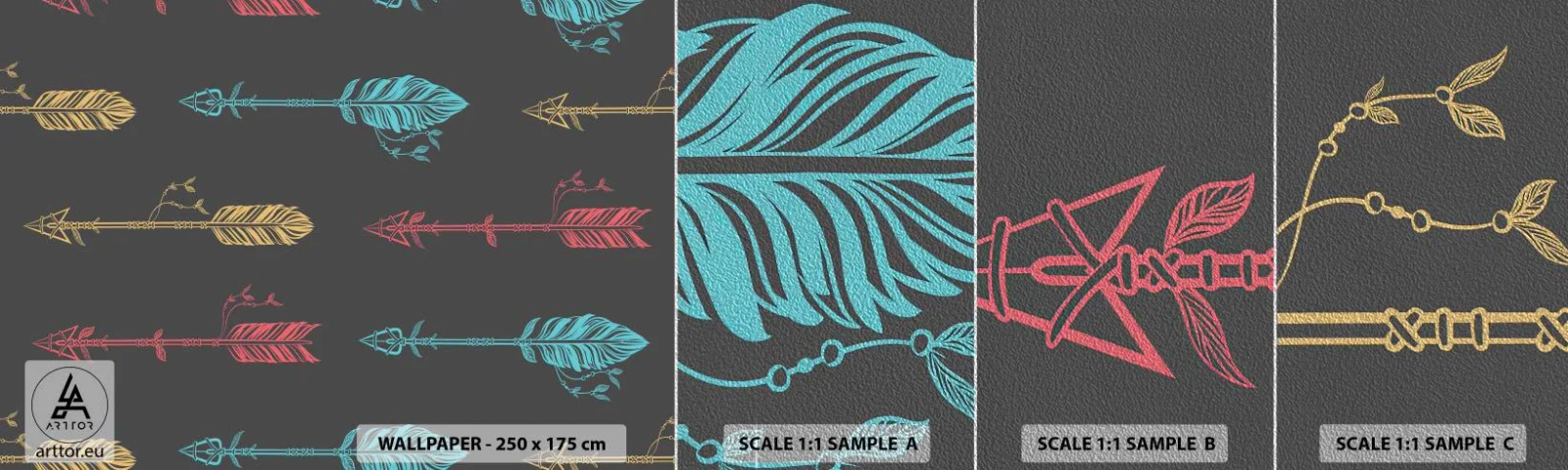 Fototapeta Próbka Premium Sand - W ordynku - Abstrakcja, Boho, Strzała - 100x30 cm