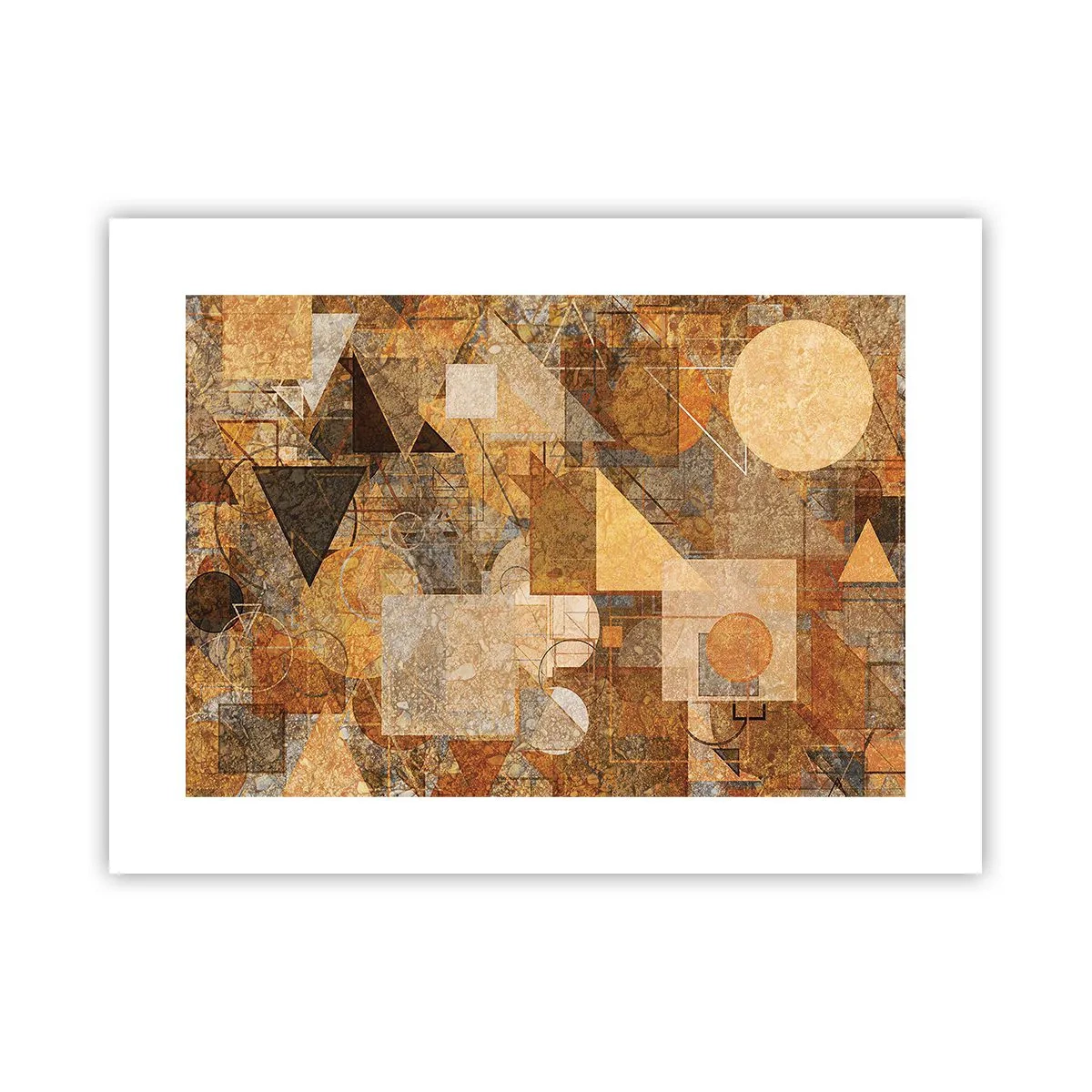 Plakat - Kubistyczne studium brązu - 40x30 cm