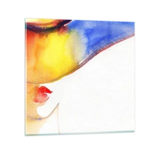 Obraz na szkle - Portret damy    - 50x50 cm