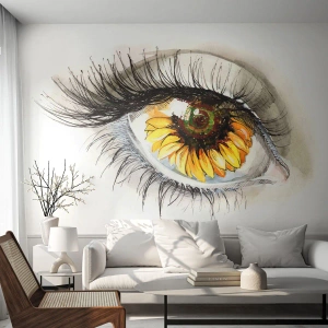Fototapeta Premium Canvas - Spojrzenie gorące jak lato - Abstrakcja, Grafika, Oko - 250x175 cm