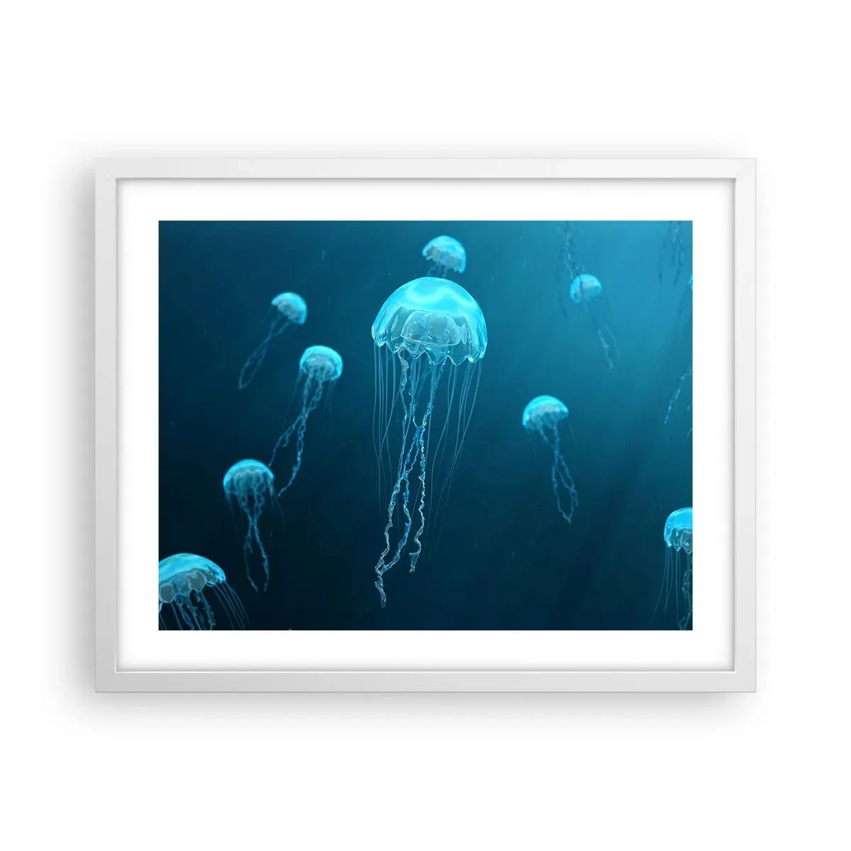 Plakat w białej ramie - Oceaniczny taniec - 50x40 cm