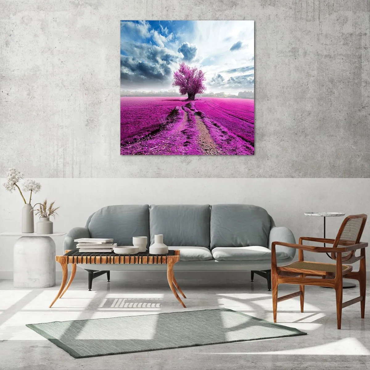 Obraz na szkle - Wrzosowisko - uroczysko - 60x60 cm