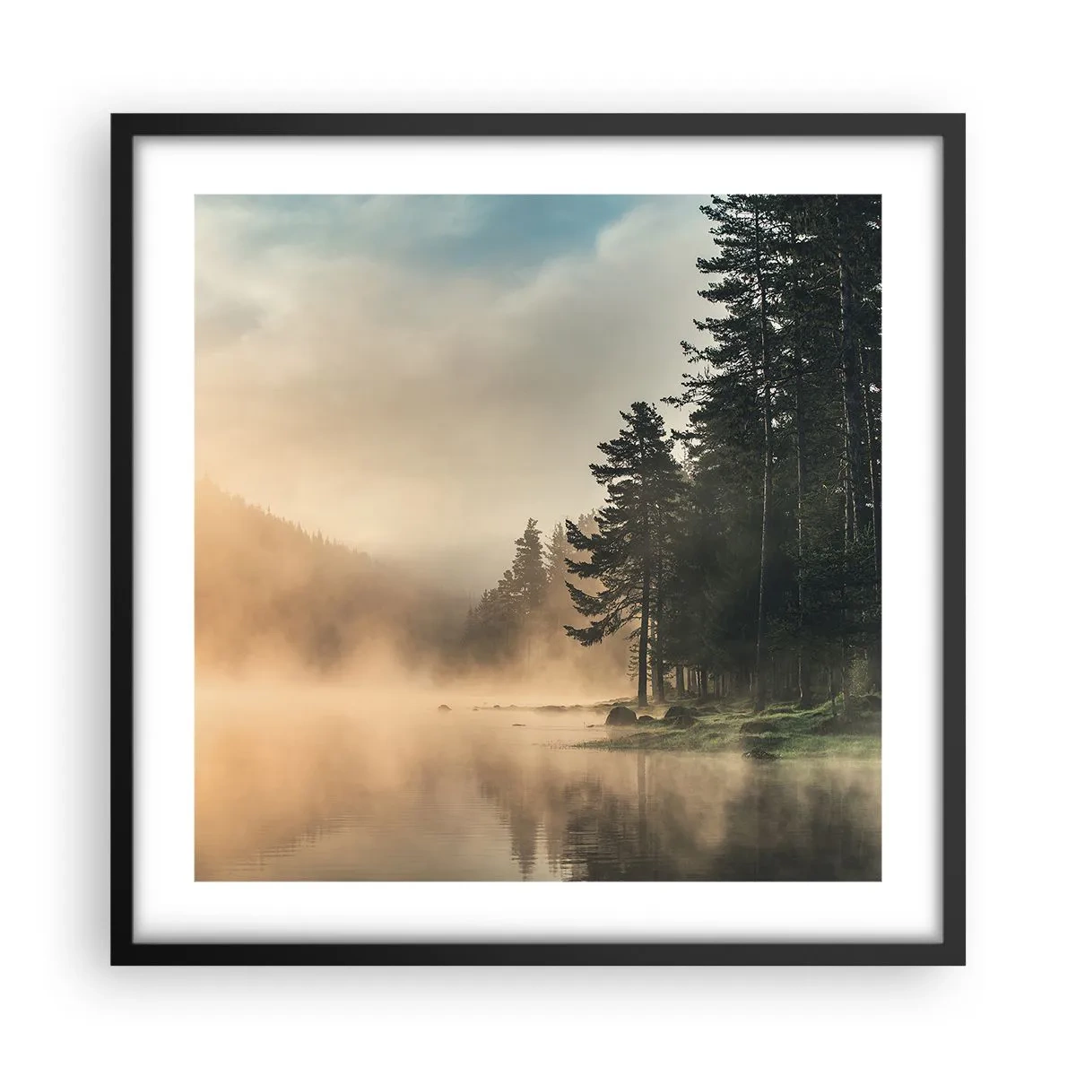 Plakat w czarnej ramie - Narodziny dnia - 50x50 cm