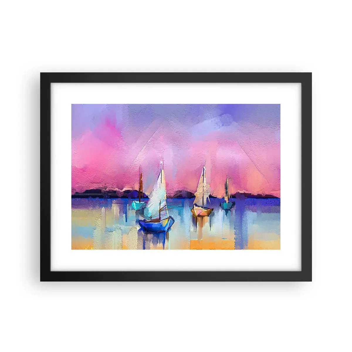 Plakat w czarnej ramie - Kierunek: szerokie wody - 40x30 cm
