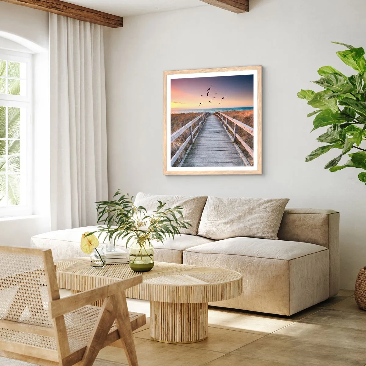 Plakat w ramie jasny dąb - Przestrzeń wzlotów - 50x50 cm