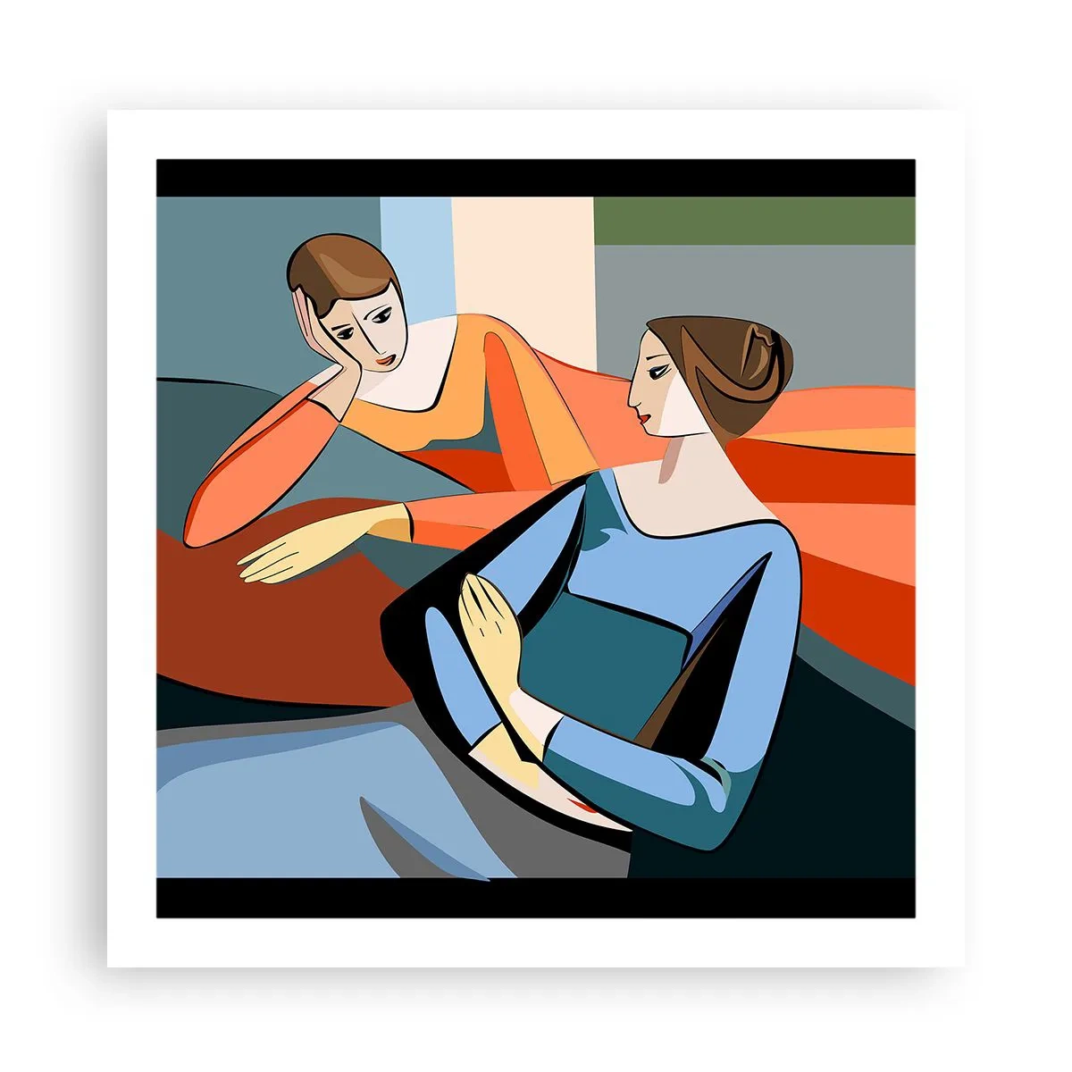 Plakat - Chwila zwierzeń - 60x60 cm