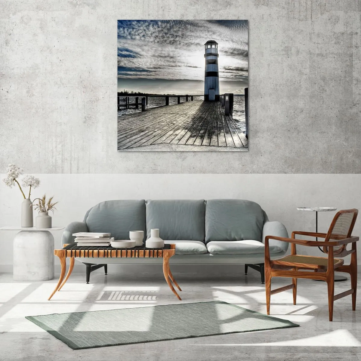 Obraz na szkle - Żeglarze, czekam na was - 30x30 cm