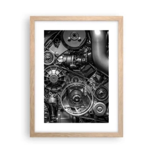 Plakat w ramie jasny dąb - Poezja mechaniki - 30x40 cm