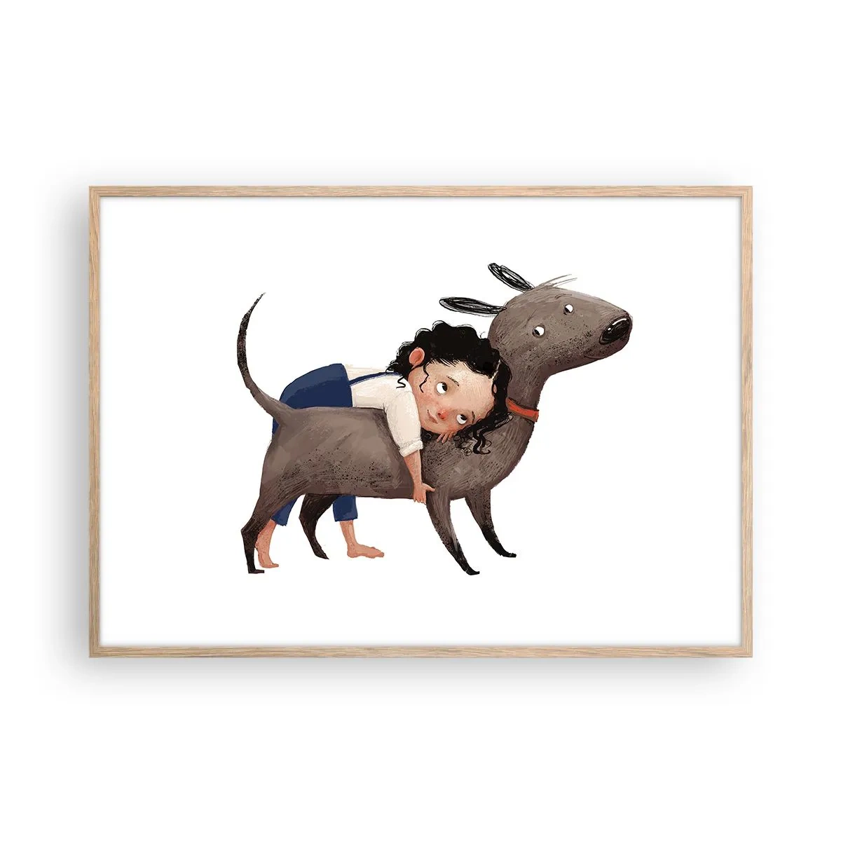 Plakat w ramie jasny dąb - Najlepsi przyjaciele - 100x70 cm