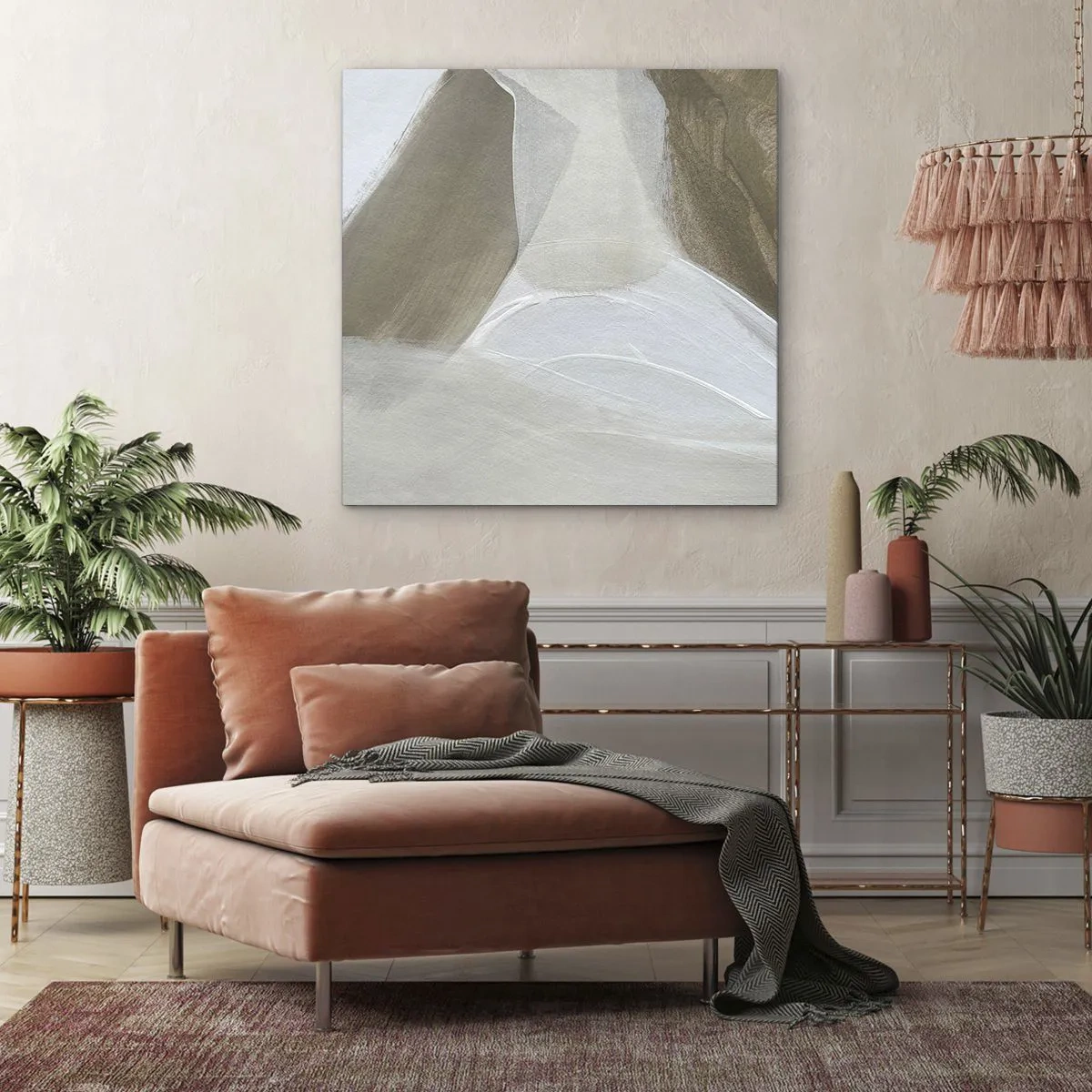 Obraz na płótnie - Fala bieli - 70x70 cm