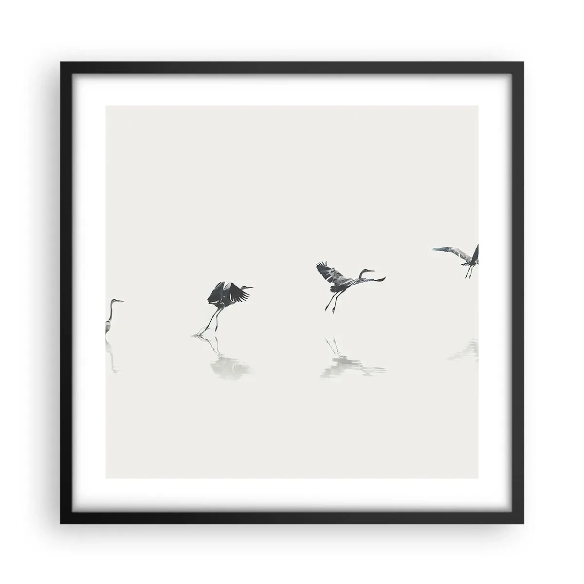 Plakat w czarnej ramie - Cztery proste kroki - 50x50 cm